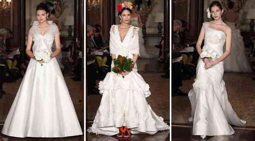 Carolina Herrera Spring 2011 bridal collection, images via Brides.com