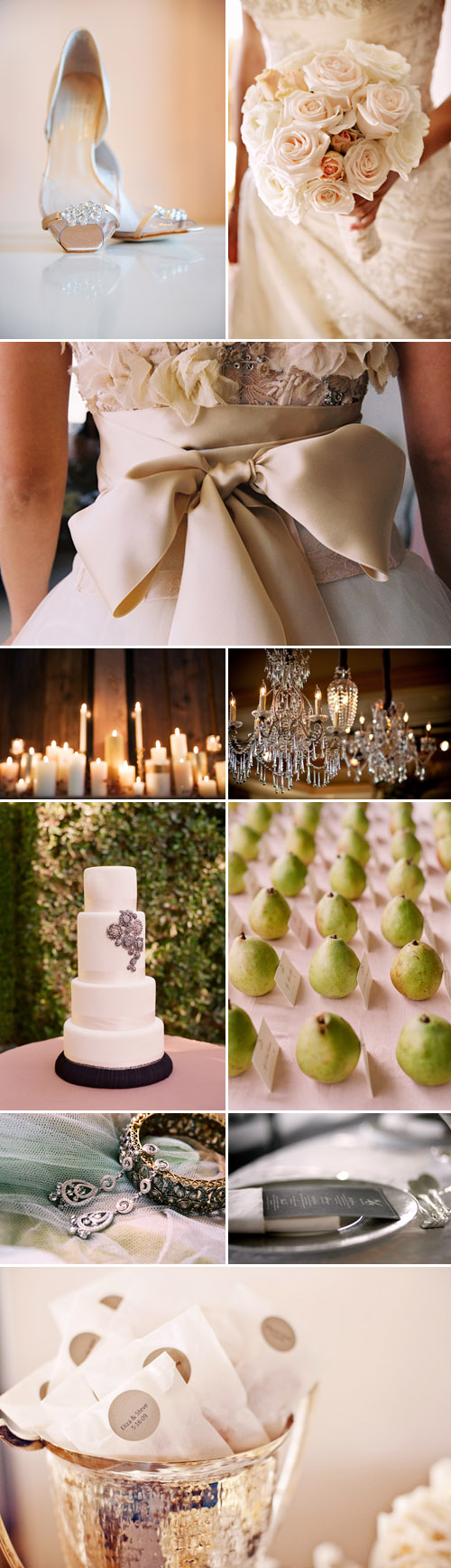 Ivory, Champagne and Silver Wedding Color Palette