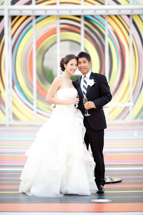 Yellow and gray downtown chicago wedding, photos by LA wedding photographer Caroline Tran