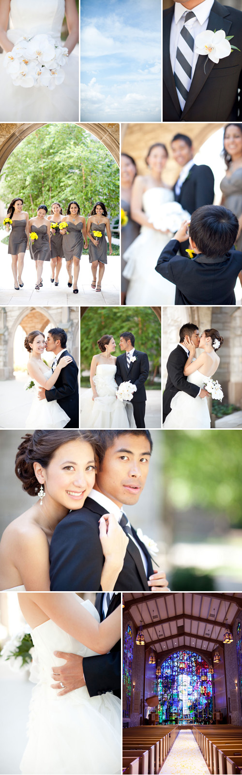 Yellow and gray downtown chicago wedding, photos by LA wedding photographer Caroline Tran