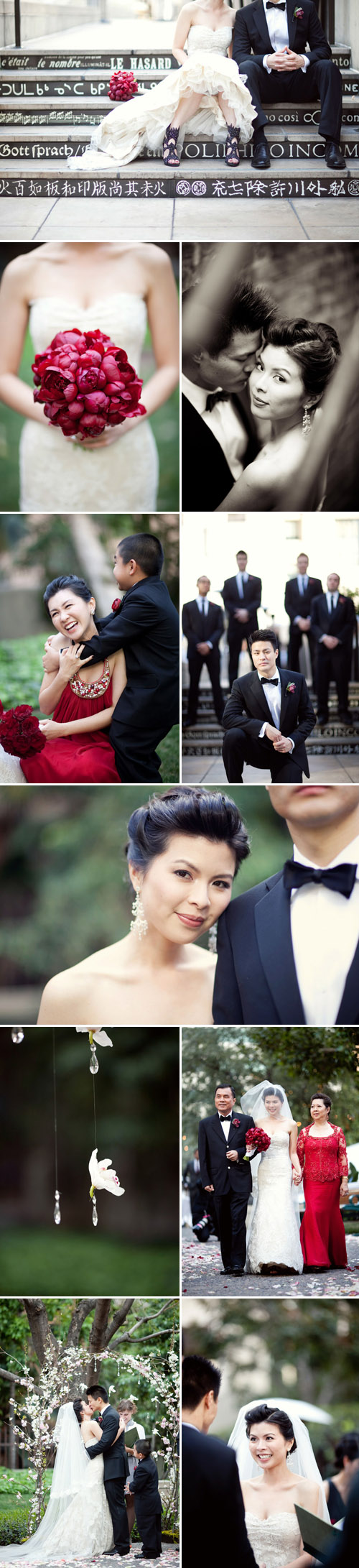 elegant and classic Los Angeles real wedding ceremony, images by Caroline Tran