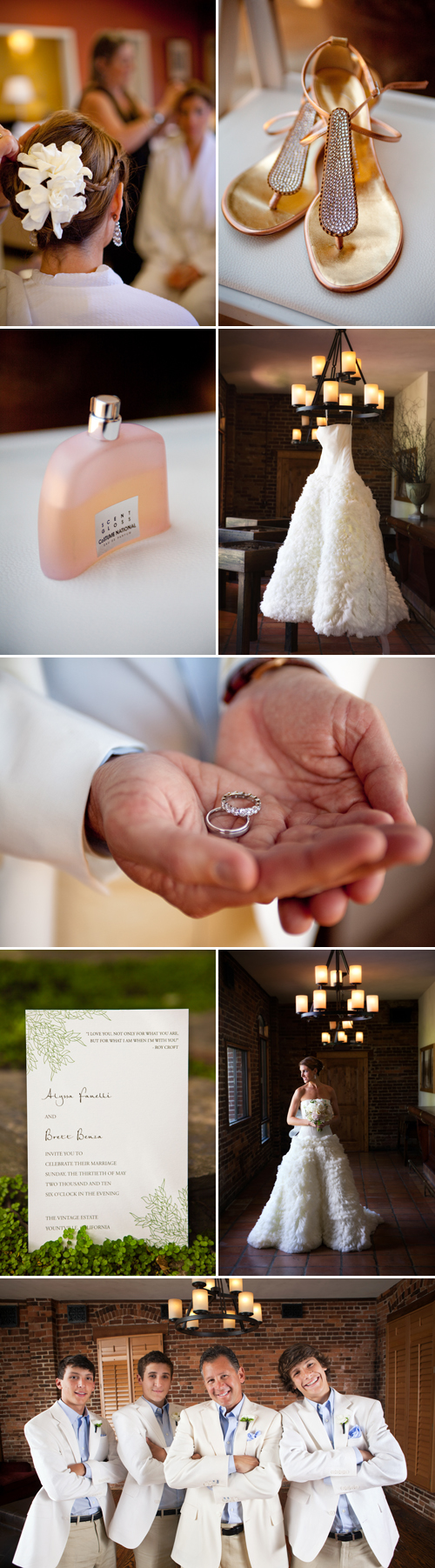 sophisticated Napa Valley vineyard wedding at The Vintage Estate, Vera Wang wedding dress, white, pink and green wedding color ideas, photos by Catherine Hall Studios