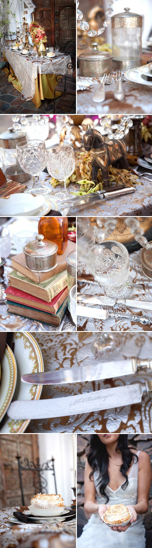 Elegant old-world European inspired wedding decor and tablescape, china and tabletop rentals from Small Masterpiece, images by Isabel Lawrence Photographers