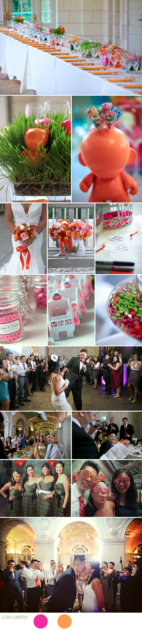 Fun and colorful Brooklyn New York real wedding - Prospect Park Audubon Center - photos by Tammy Swales Photography