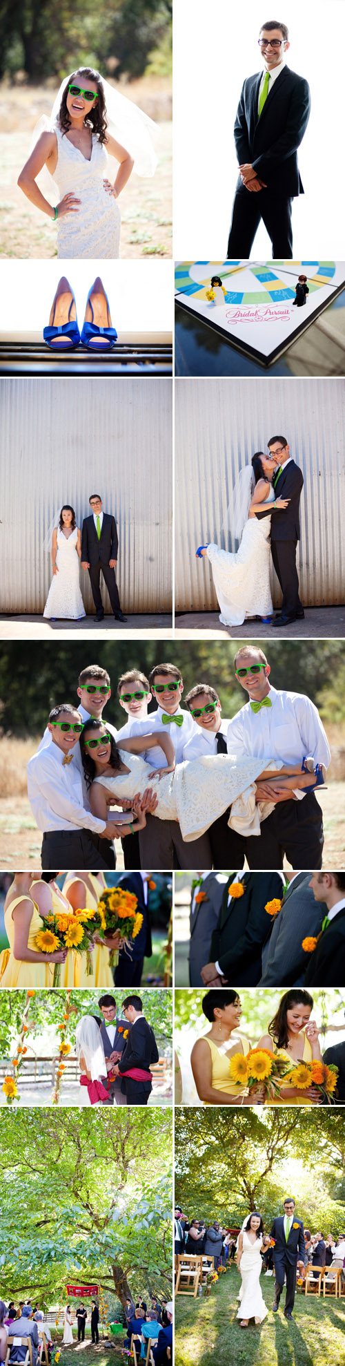 playful summer green and yellow wedding style, Relais du Soleil Glen Ellen, California, photos by Noah Hawthorne Photography