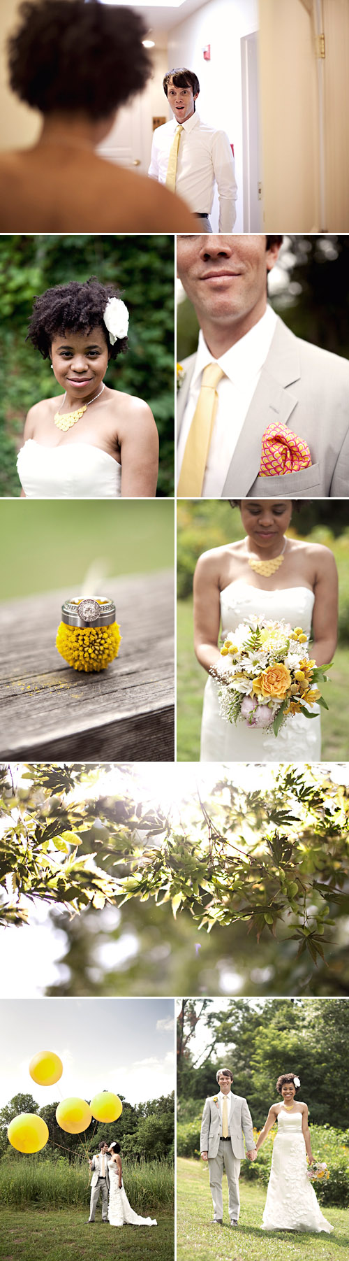 yellow, orange and gray colorful outdoor DIY wedding at Hendry House, Arlington, VA, photos by Sarah Culver Photography