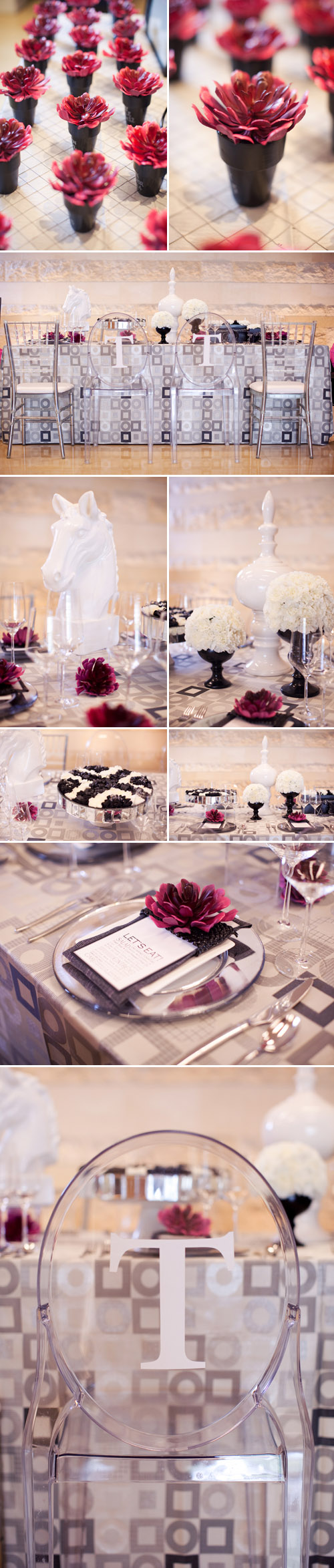 stylish, hip, modern wedding style inspiration at the W Hotel Scottsdale from Outstanding Occasions and Melissa Jill Photography - black, white, gray and pink wedding color ideas