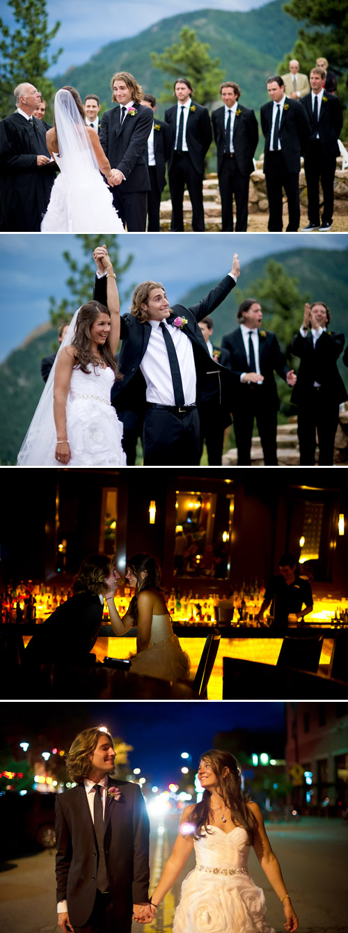 A groom and his groomsmen getting ready on the wedding day, creative Colorado wedding photos from Chowen Photography