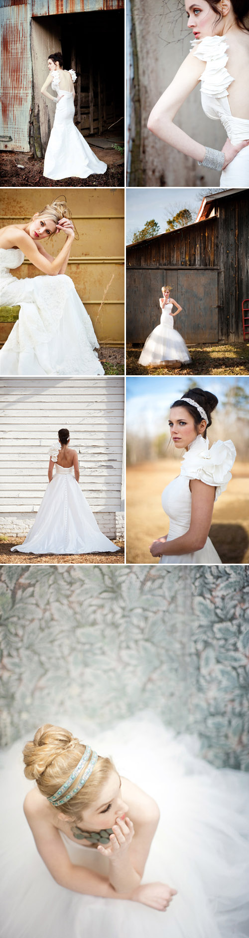Heidi Elnora 2011 wedding dress collection photographed by Leslee Mitchell