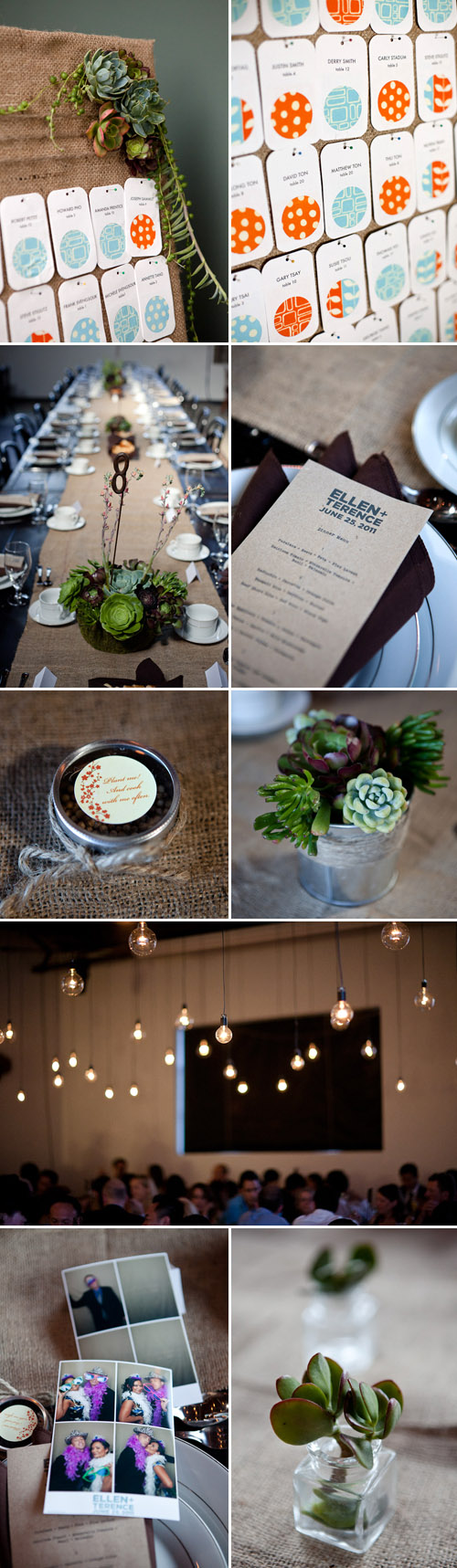 Modern LA wedding at Helms Daylight Photo Studio, succulent wedding floral decor and designs, wedding photos by Posada Photography