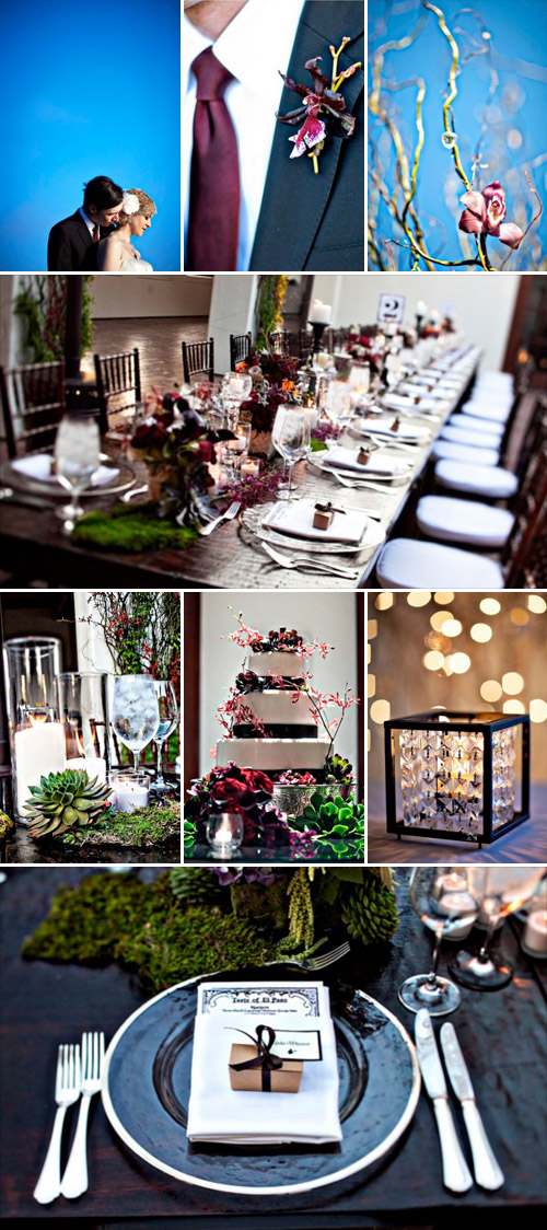 dramatic and stylish wedding coordinated by Jill La Fleur, images by Joy Marie Photography