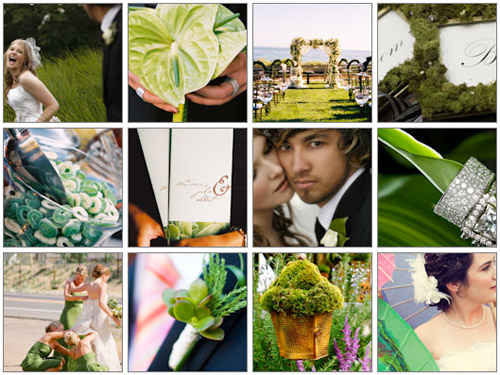 Junebug Weddings image gallery green wedding color palette
