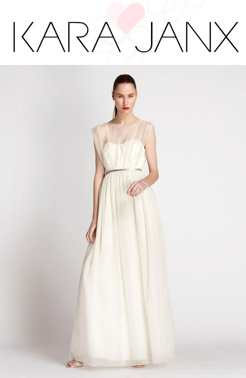 stylish modern wedding dresses and bridesmaids dresses from Kara Janx