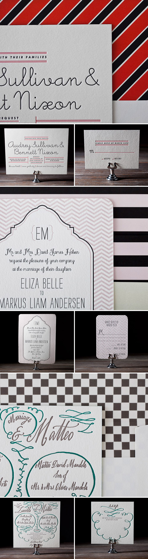 2012 letterpress wedding invitations from Bella Figura