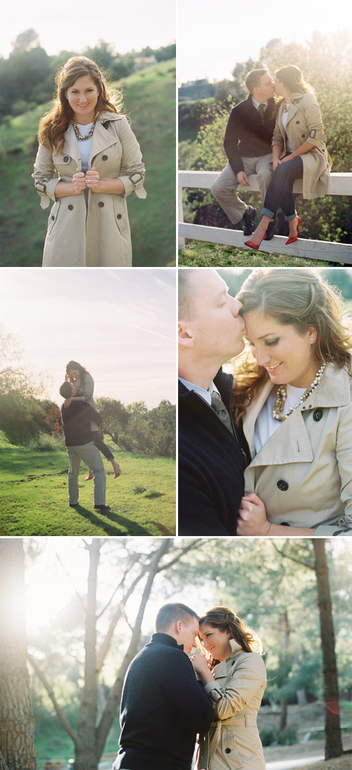 engagement photos of wedding invitation designer and calligrapher Laura Hooper shot near Griffith Observatory in the Hollywood Hills of Los Angeles, photos by Steve Steinhardt