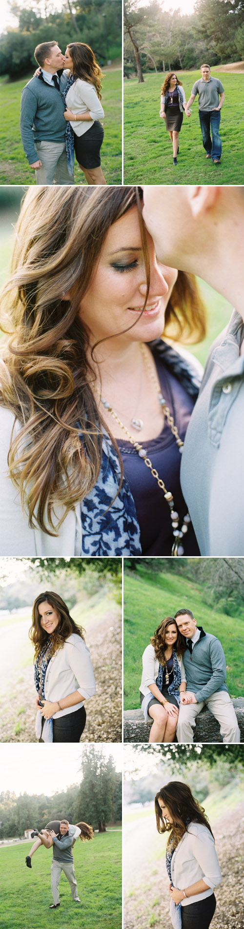 engagement photos of wedding invitation designer and calligrapher Laura Hooper shot near Griffith Observatory in the Hollywood Hills of Los Angeles, photos by Steve Steinhardt