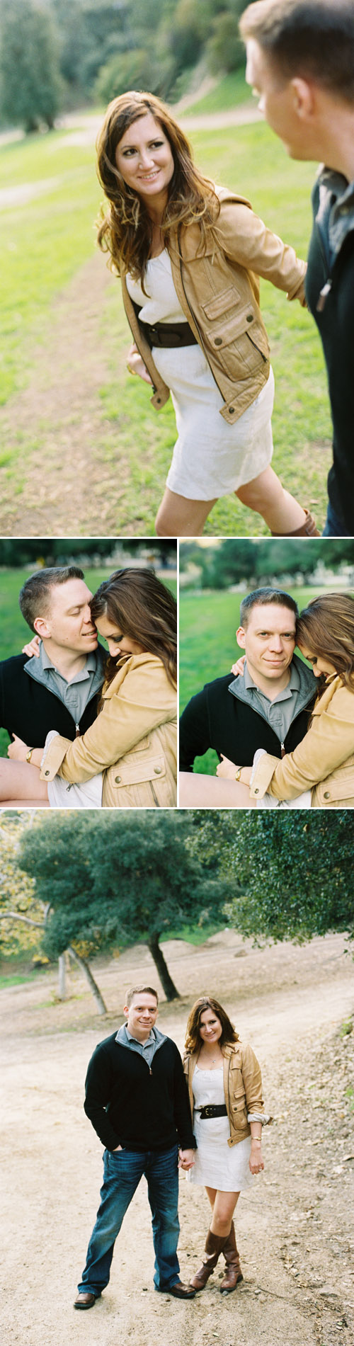 engagement photos of wedding invitation designer and calligrapher Laura Hooper shot near Griffith Observatory in the Hollywood Hills of Los Angeles, photos by Steve Steinhardt