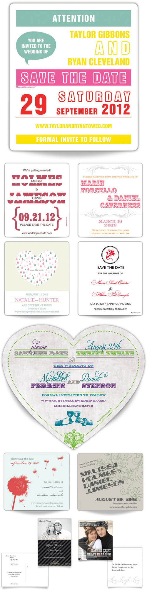 wedding save the dates by Magnet Street Weddings