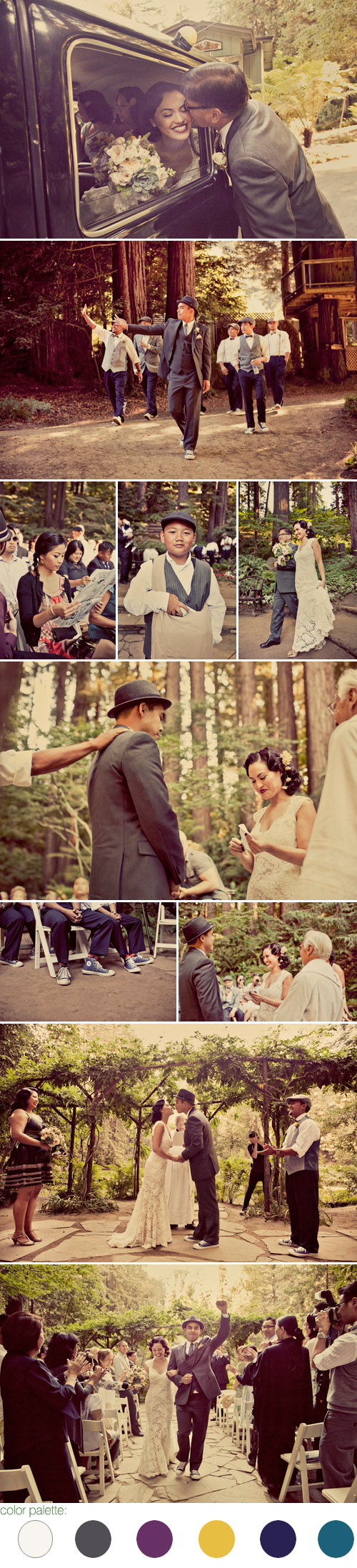 picnic inspired real wedding at Nestldown in the Santa Cruz Mountains, photos by Paco and Betty