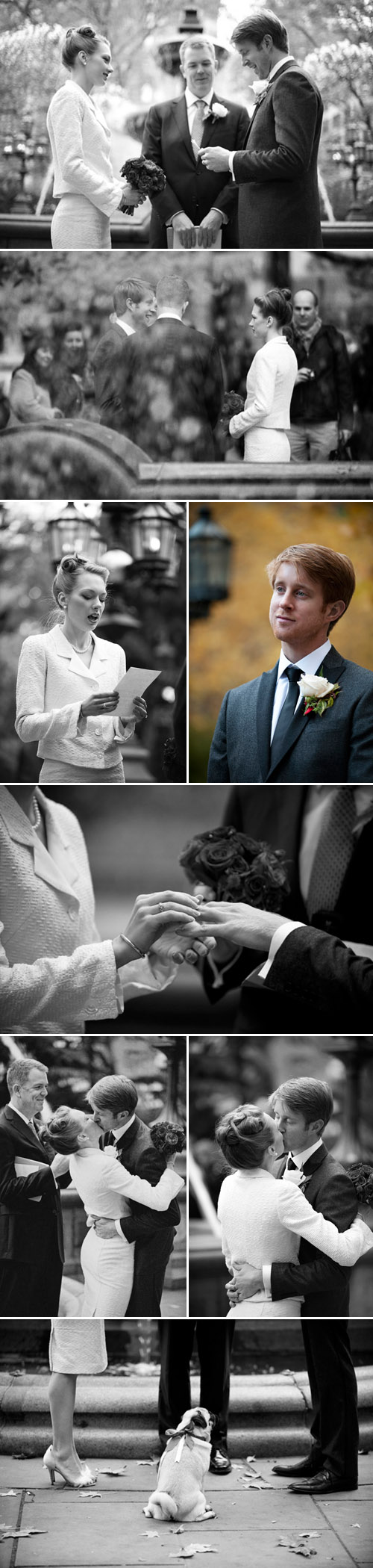 New York City Hall Park wedding, vintage inspired wedding style, photos by Justin & Mary Marantz