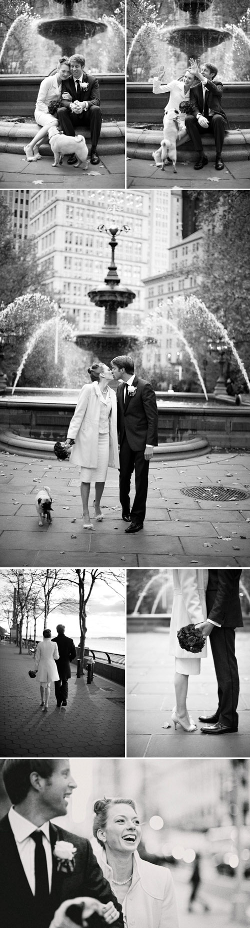 New York City Hall Park wedding, vintage inspired wedding style, photos by Justin & Mary Marantz