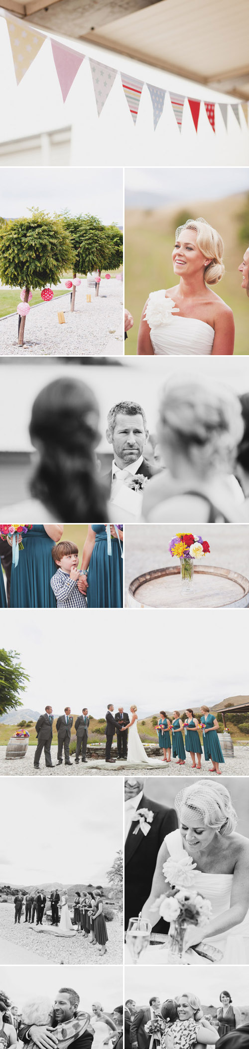 gorgeous colorful outside wedding at Mount Soho Winery, Queenstown, New Zealand photography by Kate MacPhereson