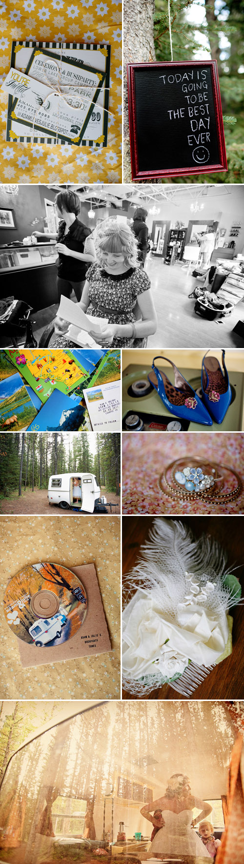 camping inspired Alberta, Canada wedding photographed by Eunice Montenegro, Christina Craft, Stacey Hedman, Kira Nelson and Tessa Perkins