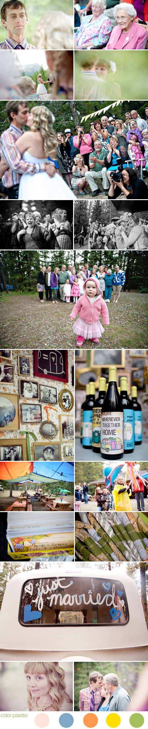 camping inspired Alberta, Canada wedding photographed by Eunice Montenegro, Christina Craft, Stacey Hedman, Kira Nelson and Tessa Perkins