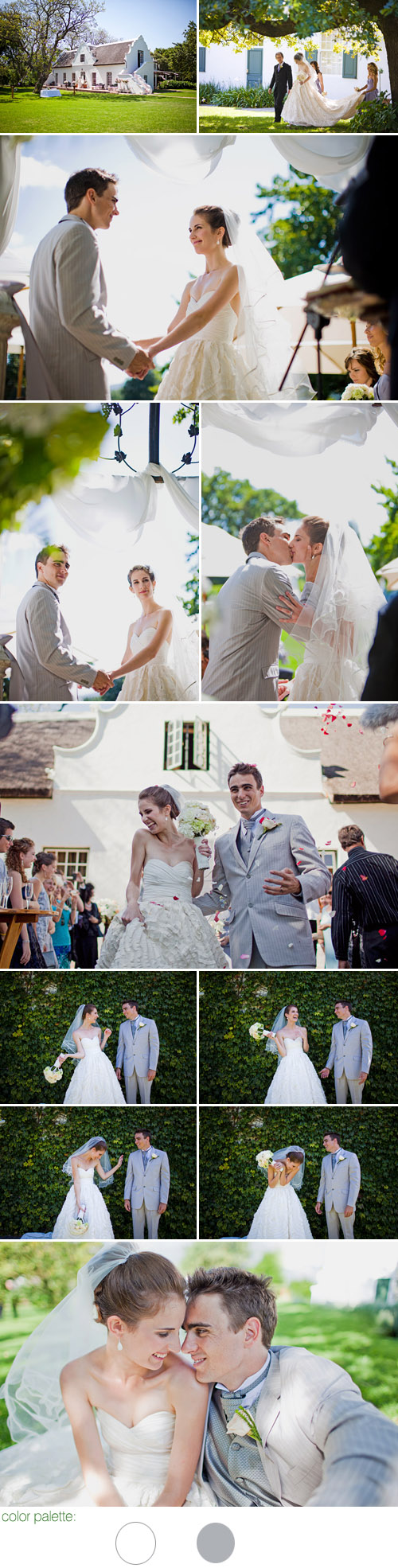 Vineyard white and silver wedding at Palmiet Valley Estate in Paarl, South Africa, photography by Rensche Mari