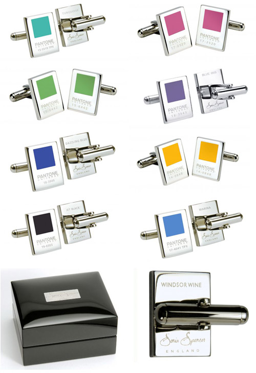 colorful Panton cufflinks for the groom, from SoniaSpencer.co.uk