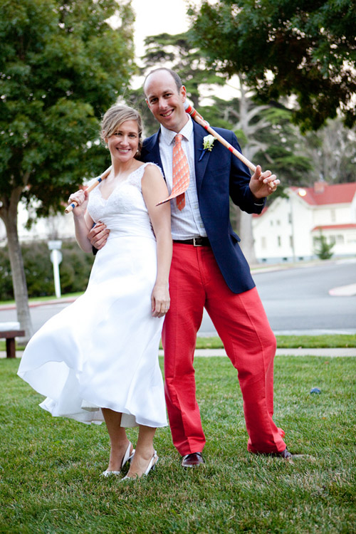 fun and preppy wedding with a croquet garden party in San Francisco's Presidio, photos by Gertrude and Mabel Photography