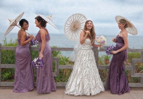 Purple wedding floral design by Nisie's Enchanted Florist, Montage Laguna Beach wedding, photos by Jason Lanier