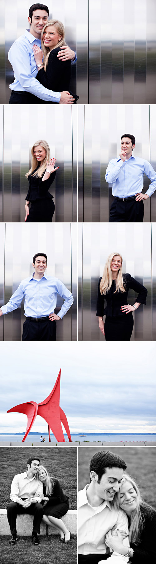 real Seattle engagement photo session at Olympic Sculpture Park, images by GH Kim Photography