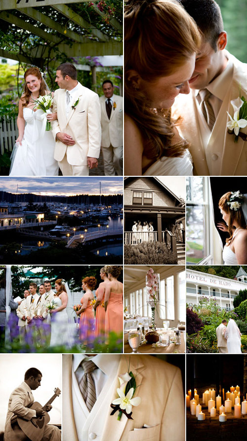 coral color wedding at Roche Harbor, San Juan Islands, Washington, photos by La Vie Photography