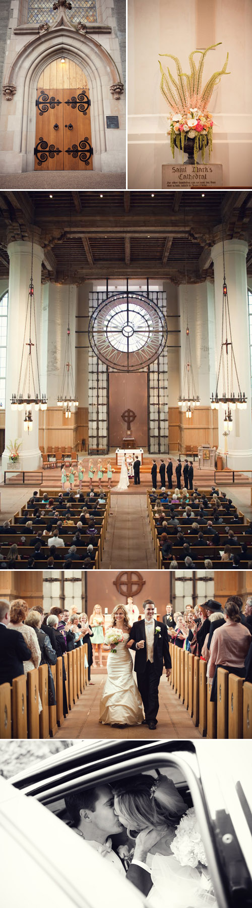 romantic ivory, gold, champagne and peach wedding floral decor at Union Station, Seattle, photos by Stephanie Cristalli Photography