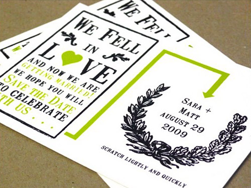 scratch-off wedding save the dates from Unless Someone Like You on Etsy.com
