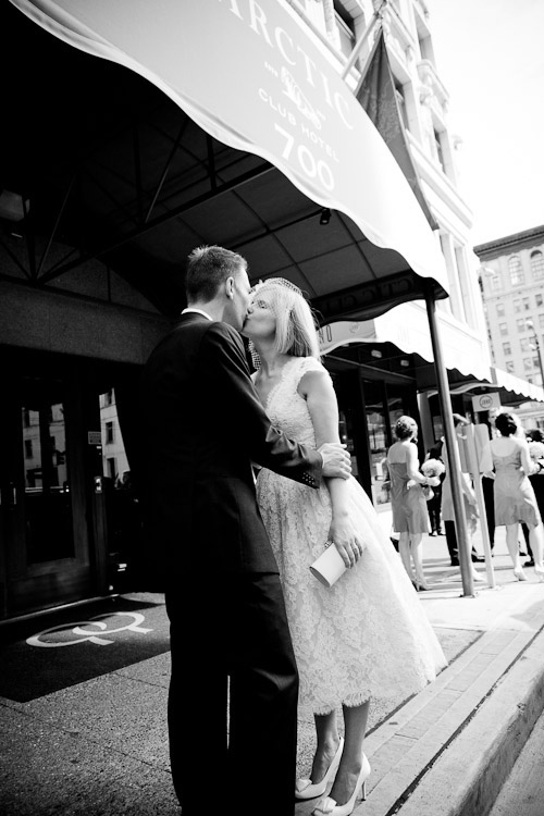 stylish seattle real wedding at the Arctic Club Hotel, photos by Kim and Adam Bamberg of La Vie Photography