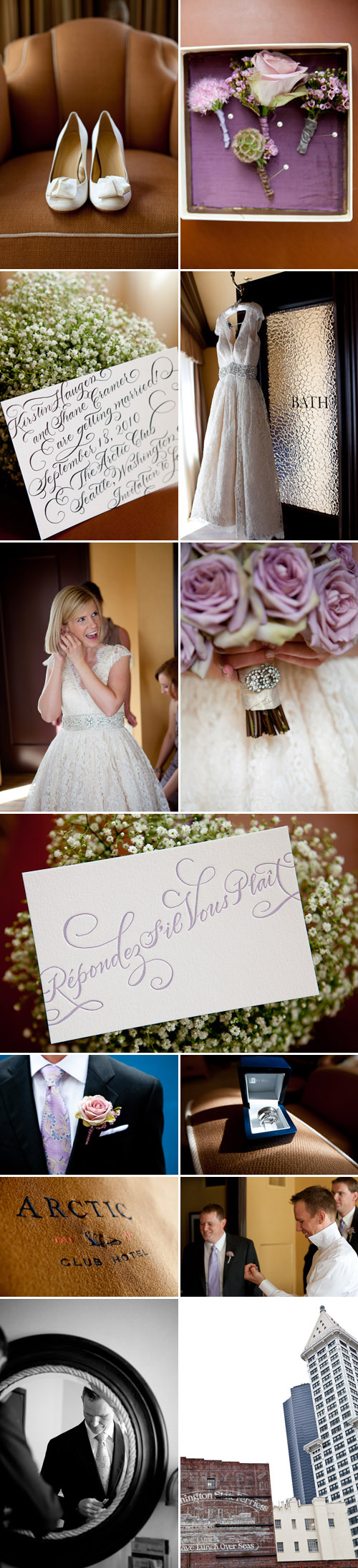stylish seattle real wedding at the Arctic Club Hotel, photos by Kim and Adam Bamberg of La Vie Photography