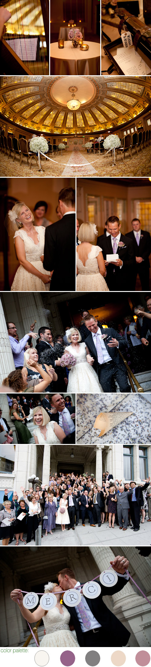 stylish seattle real wedding at the Arctic Club Hotel, photos by Kim and Adam Bamberg of La Vie Photography