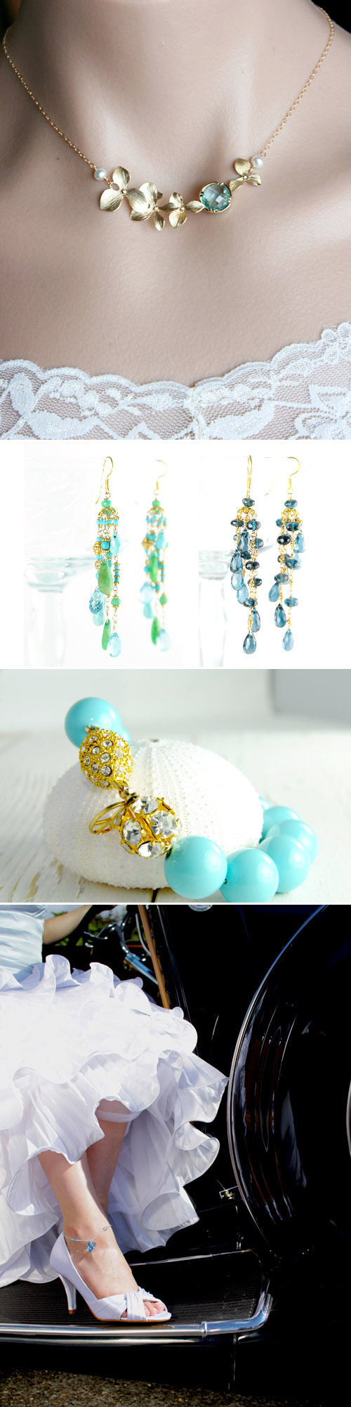 something blue wedding jewelry and accessories