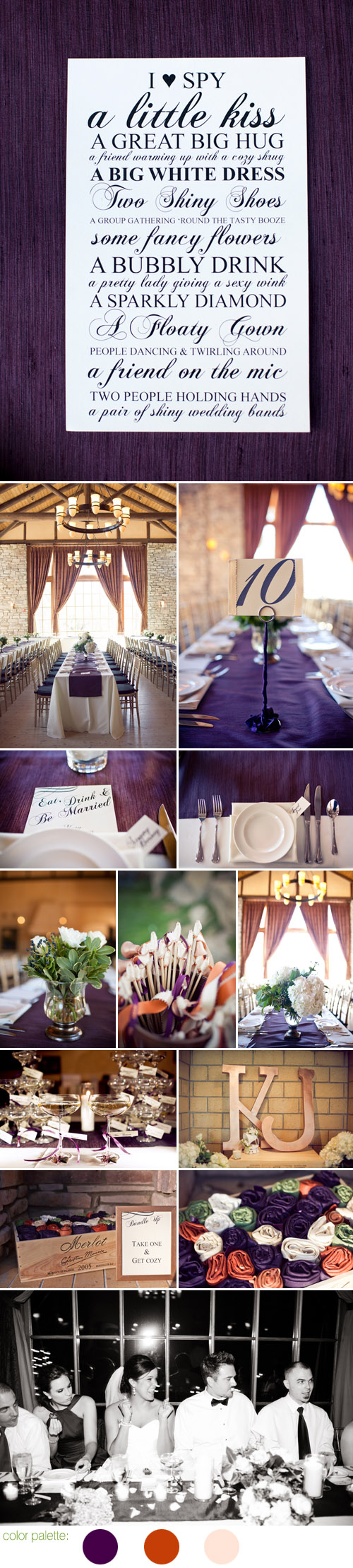 stylish vintage inspired Prescott, Arizona wedding, blackberry, copper and champagne wedding color palette, images by Marianne Wilson Photography