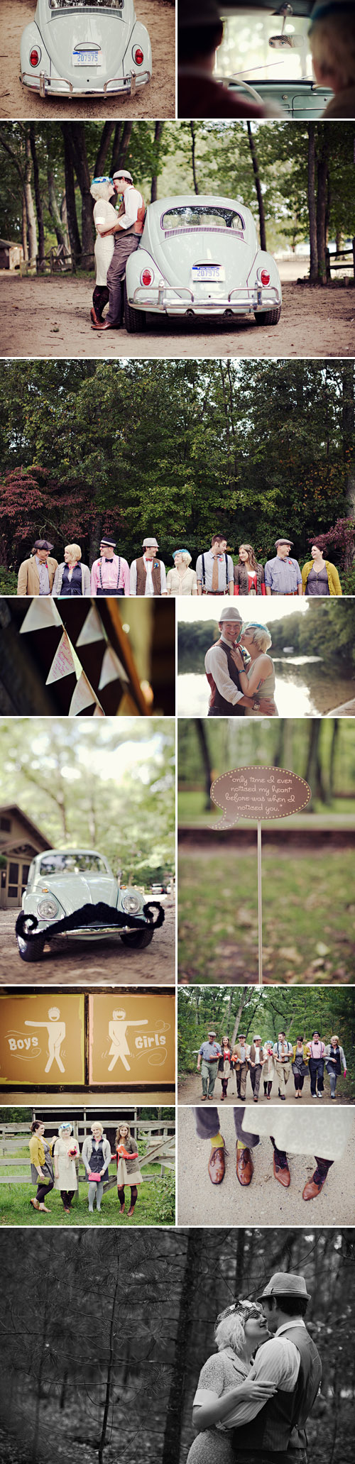 vintage summer camp inspired wedding in Michigan, creative alternative wedding photos by Kat Braman