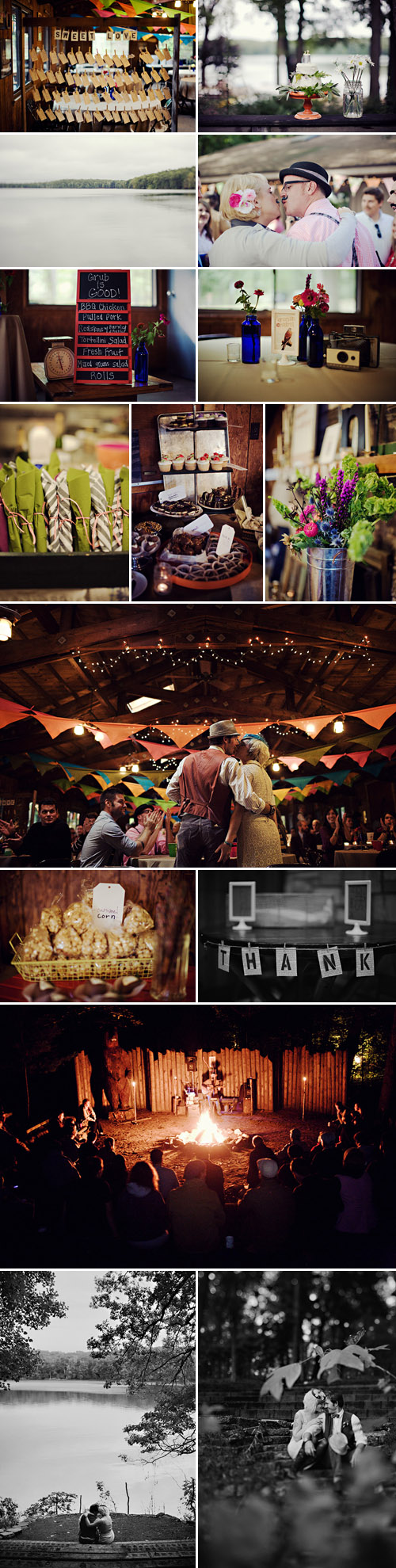 vintage summer camp inspired wedding in Michigan, creative alternative wedding photos by Kat Braman