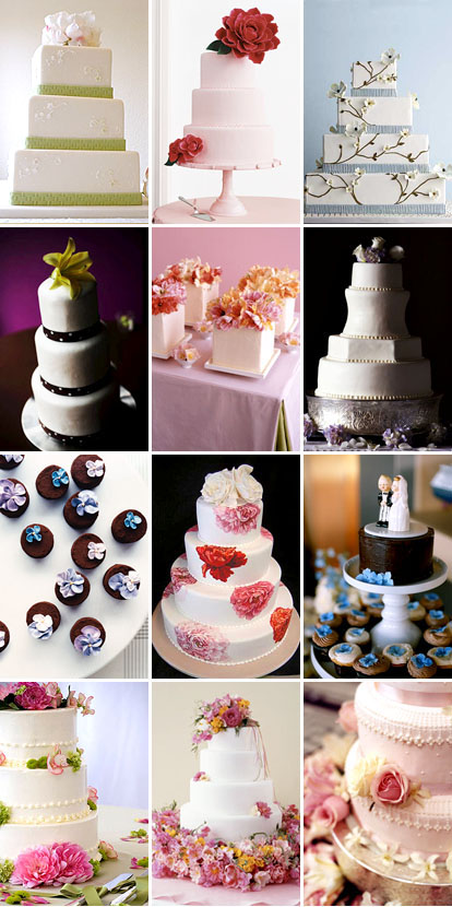 simple wedding cakes with flower decorations