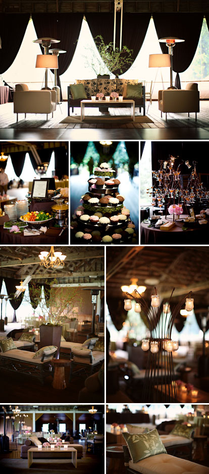 spring real wedding decor, rustic loft style barn with modern lounge furniture, photos by jasmine star photography