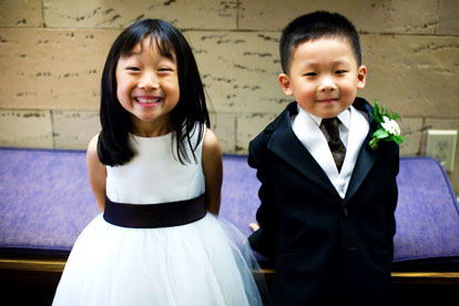 adorable flower girl and ring bearer from a real wedding