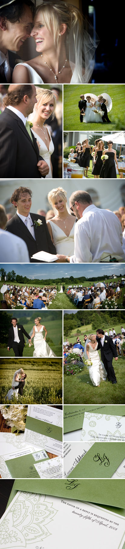 J. Garner Photography, invitations by Paper Moss, green and ivory wedding color palette