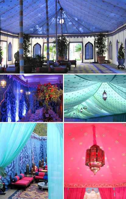 Raj Tents, rich blue, purple, fuchsia and silver wedding color palette