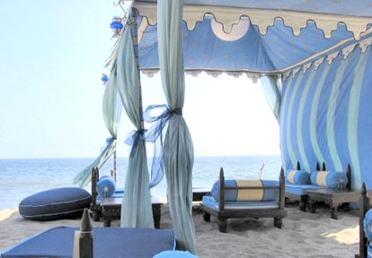 Raj Tents from Brides.com, custom wedding tents for beach weddings