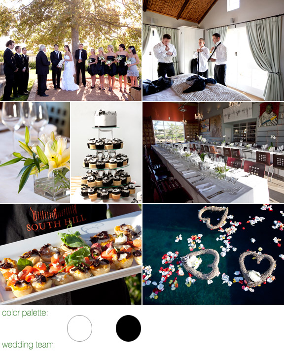 photography by: Yvette Gilbert - South Africa - South Hill Vineyards, Elgin Valley - classic black and white wedding colors